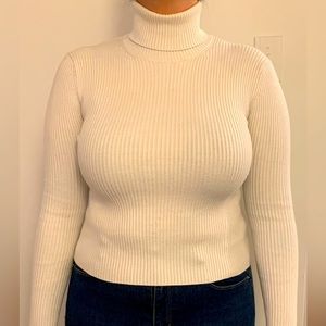 White turtleneck sweater